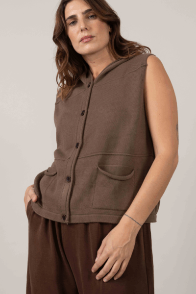 Alternative view of וסט סריג Turo - בז'