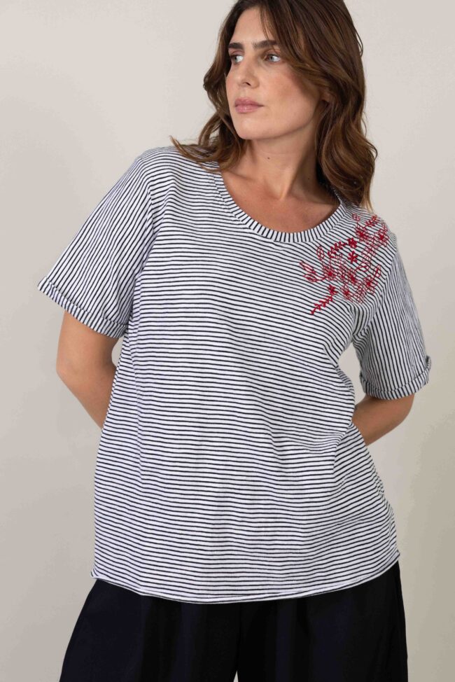 חולצת Embrosa - פסים B&W