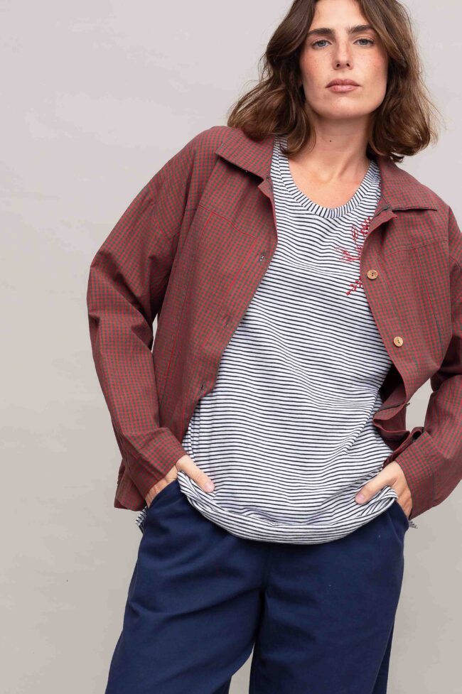 ז'קט Lucas - משבצות אדום