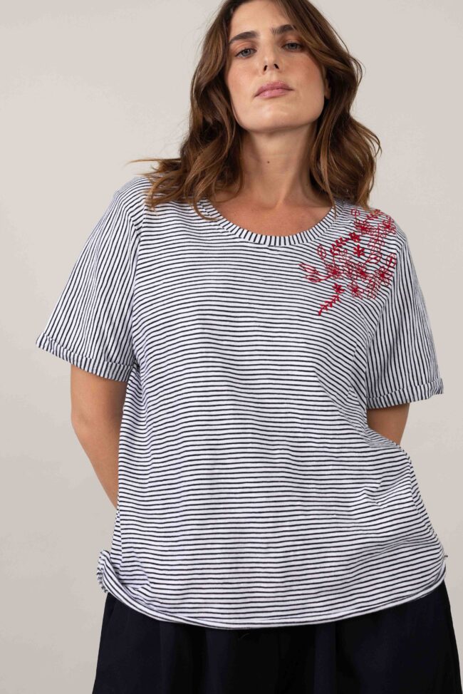 Alternative view of חולצת Embrosa - פסים B&W