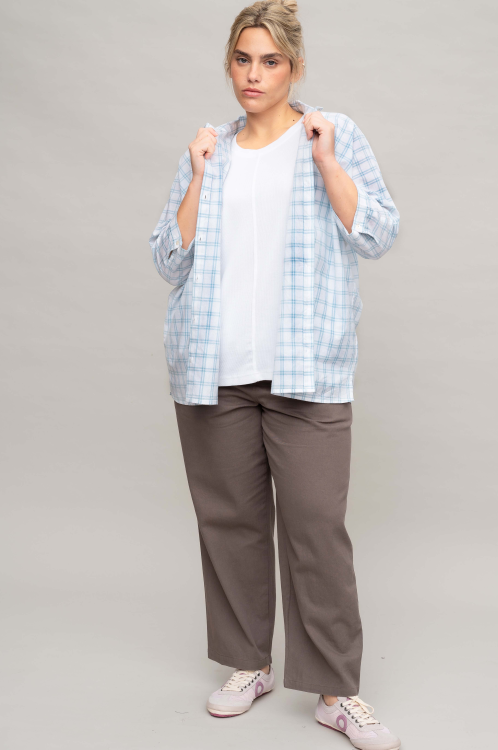 חולצת Vision - משבצות תכלת – תמונה 3