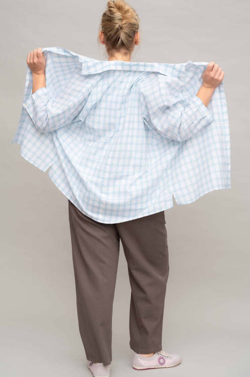 חולצת Vision - משבצות תכלת – תמונה 4