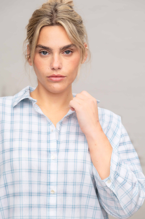 חולצת Vision - משבצות תכלת – תמונה 5