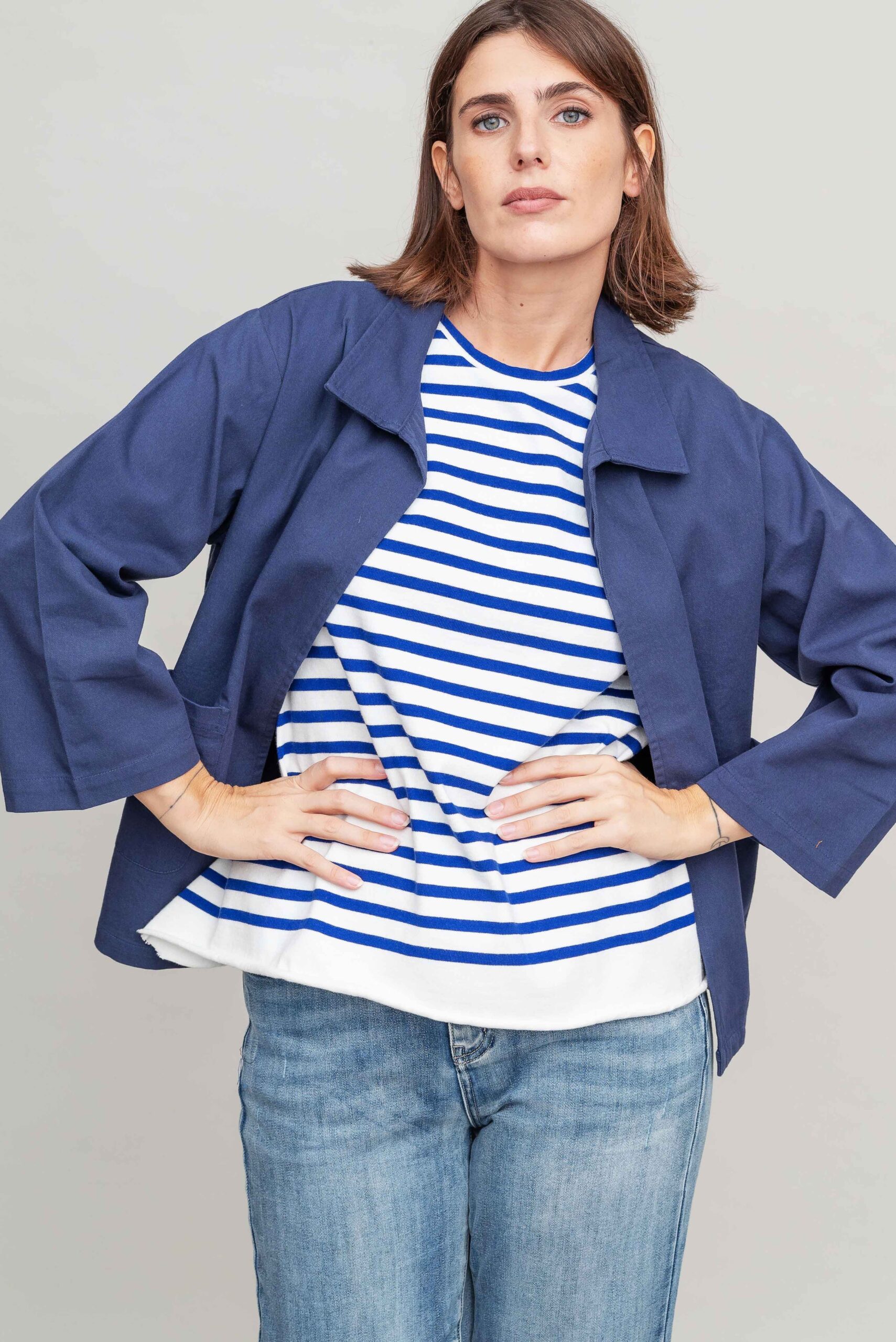 ז'קט קאבר - Navy – תמונה 3