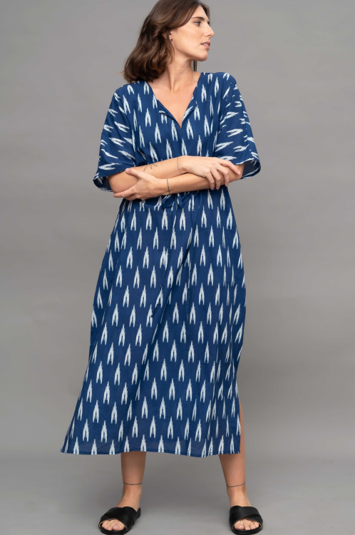 שמלת פנתיאון - נייבי מודפס – תמונה 2