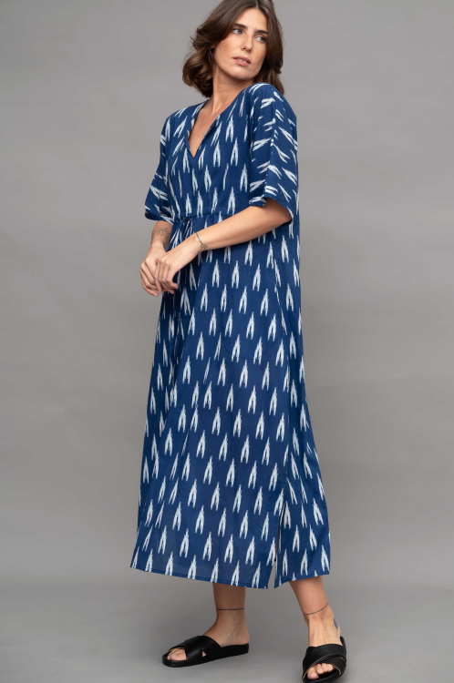 שמלת פנתיאון - נייבי מודפס – תמונה 4