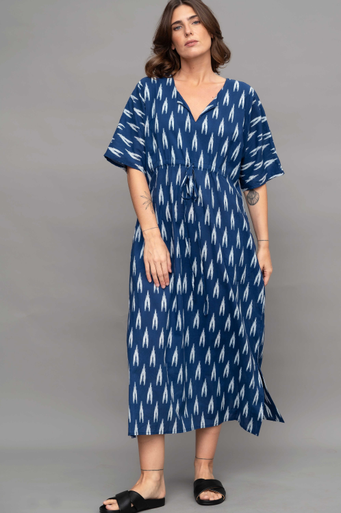 שמלת פנתיאון - נייבי מודפס – תמונה 5