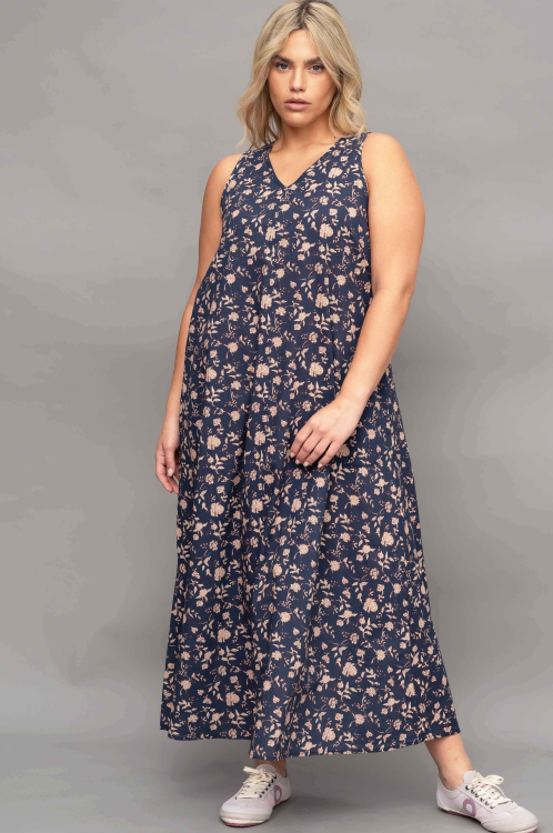 שמלת למברוסקו - פרחים נייבי – תמונה 2