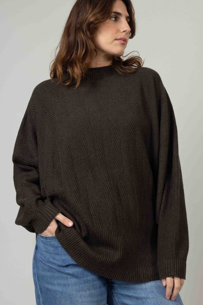 Alternative view of סריג Lungo - חום