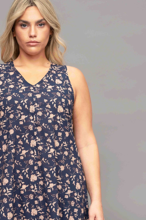 שמלת למברוסקו - פרחים נייבי – תמונה 5