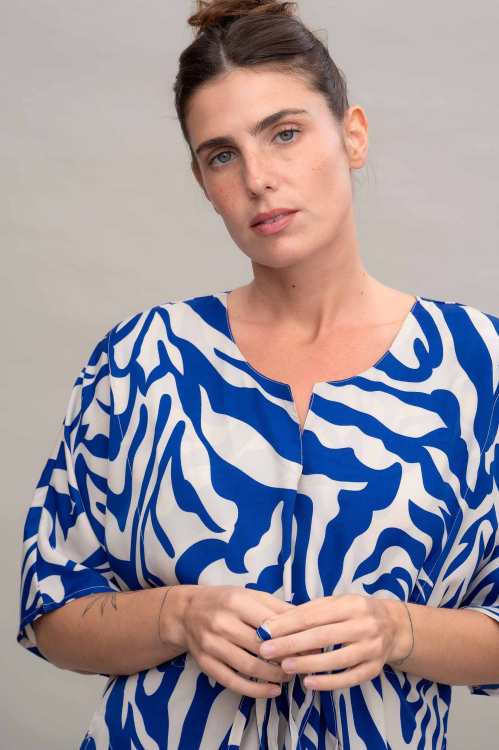 שמלת שמפניה - זברה כחול