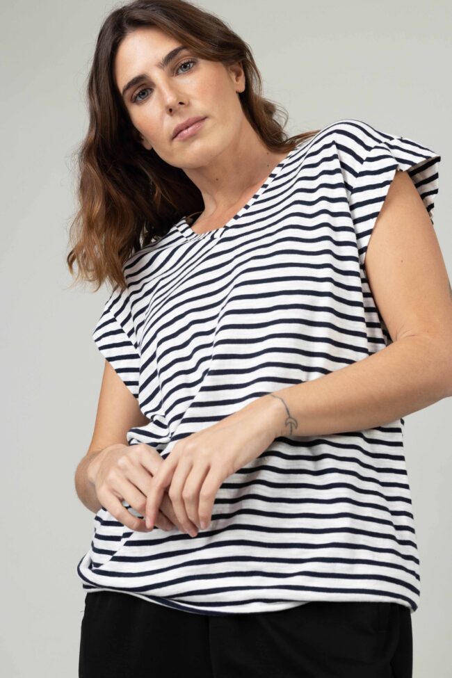 Alternative view of חולצת Candy  - פסים B&W