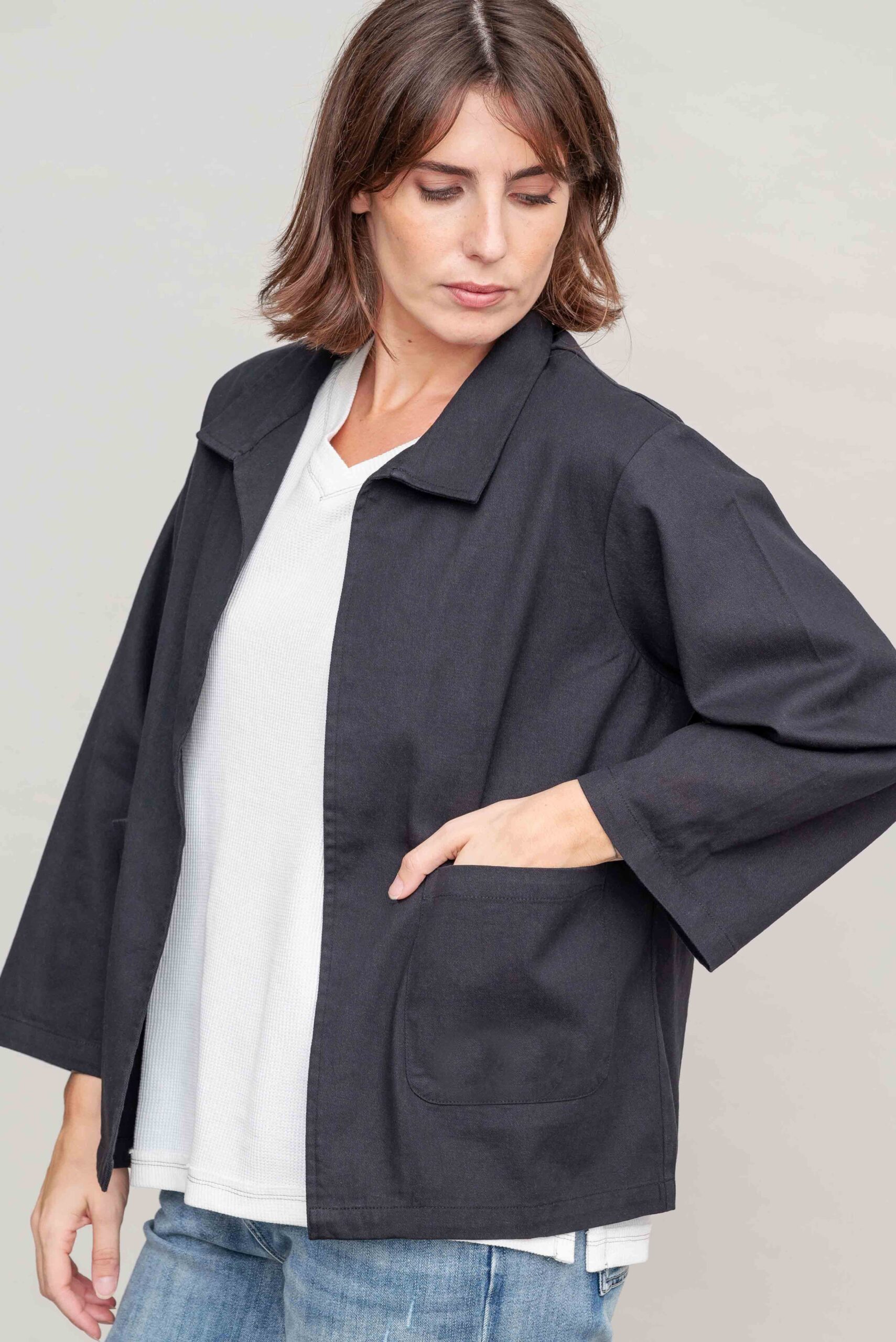 ז'קט קאבר - Black – תמונה 3