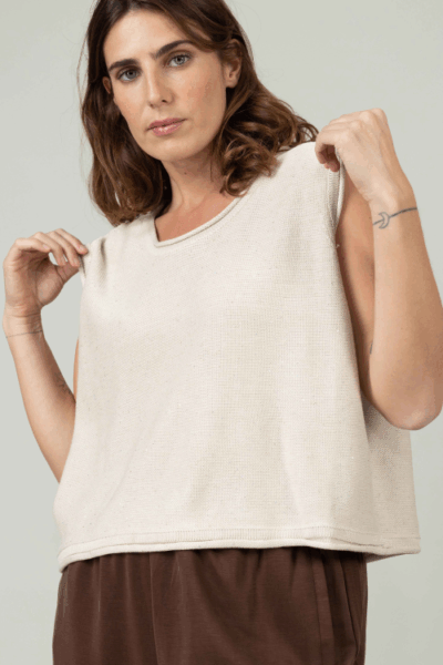 Alternative view of סריג Flake - שמנת